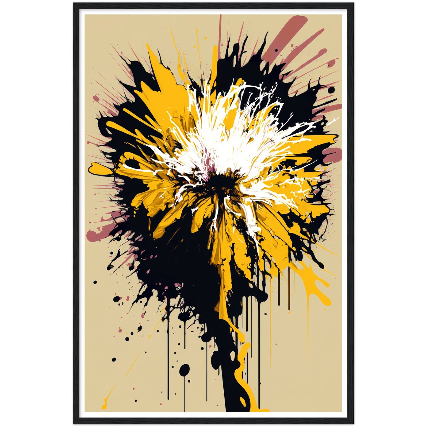 Chrysanthemum Floral Chaos Abstract Flower Wall Art Print