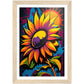 Sunflower Abstract Burst Wall Art Print