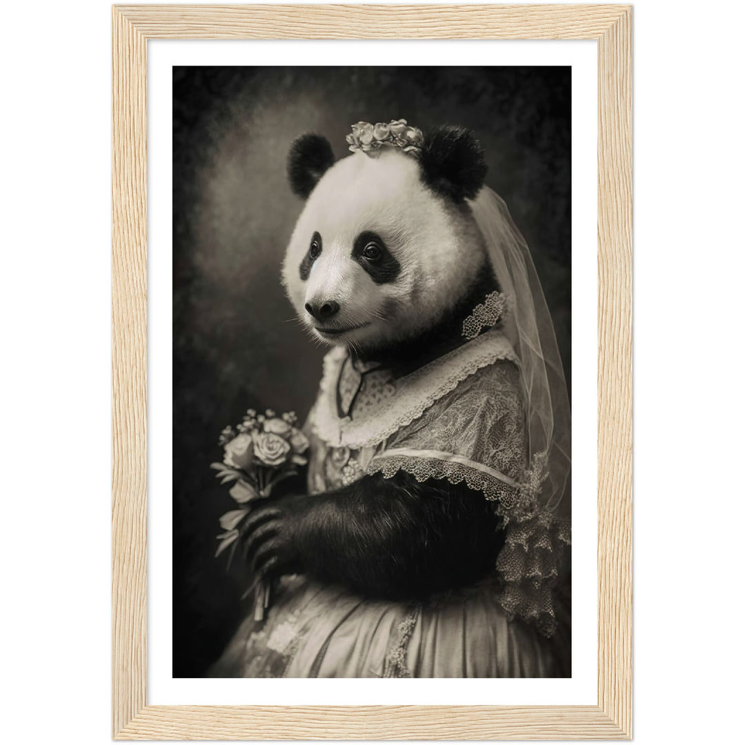 Panda Bride Victorian Portraiture Wall Art Print