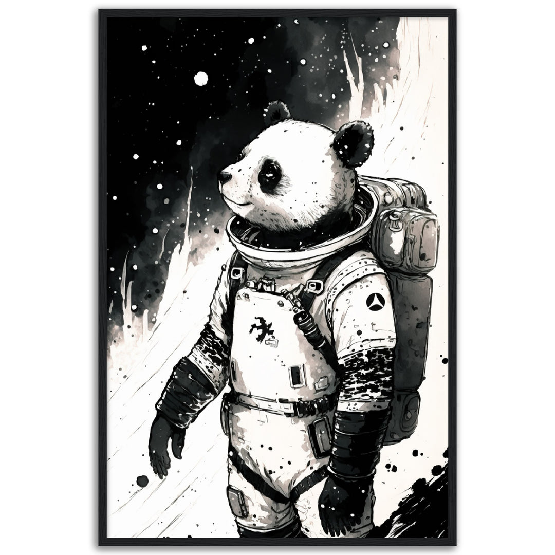 Panda Space Explorer Illustration Wall Art Print