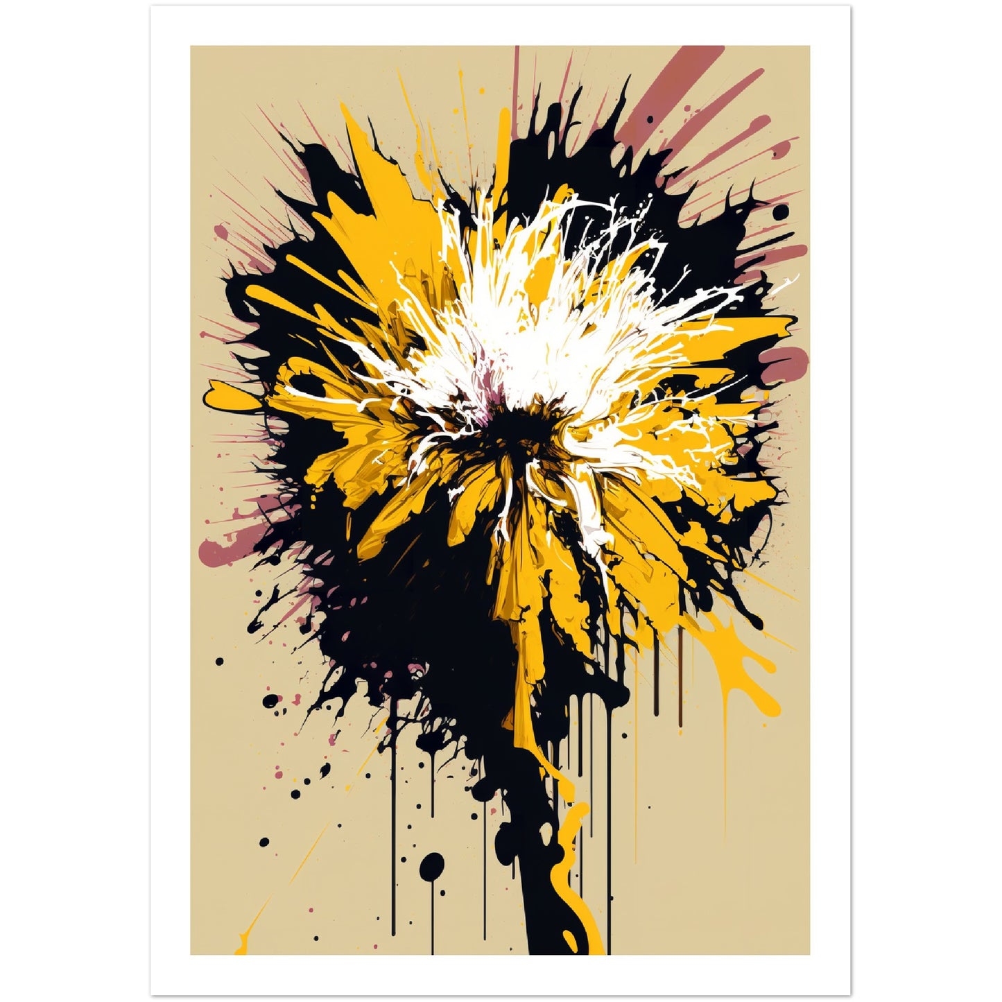 Chrysanthemum Floral Chaos Abstract Flower Wall Art Print