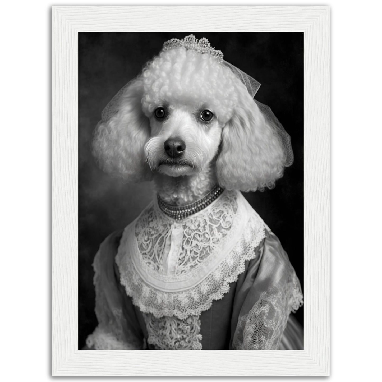 Poodle Bride Victorian Animal Portraiture Wall Art Print