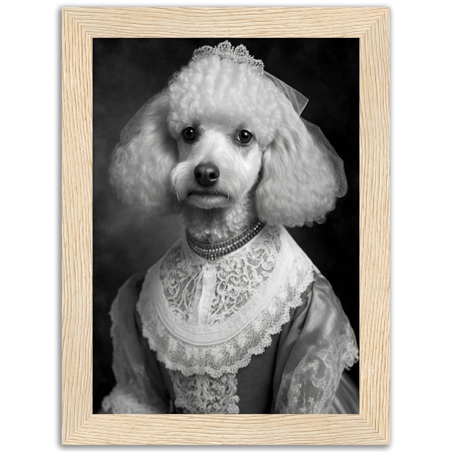 Poodle Bride Victorian Animal Portraiture Wall Art Print