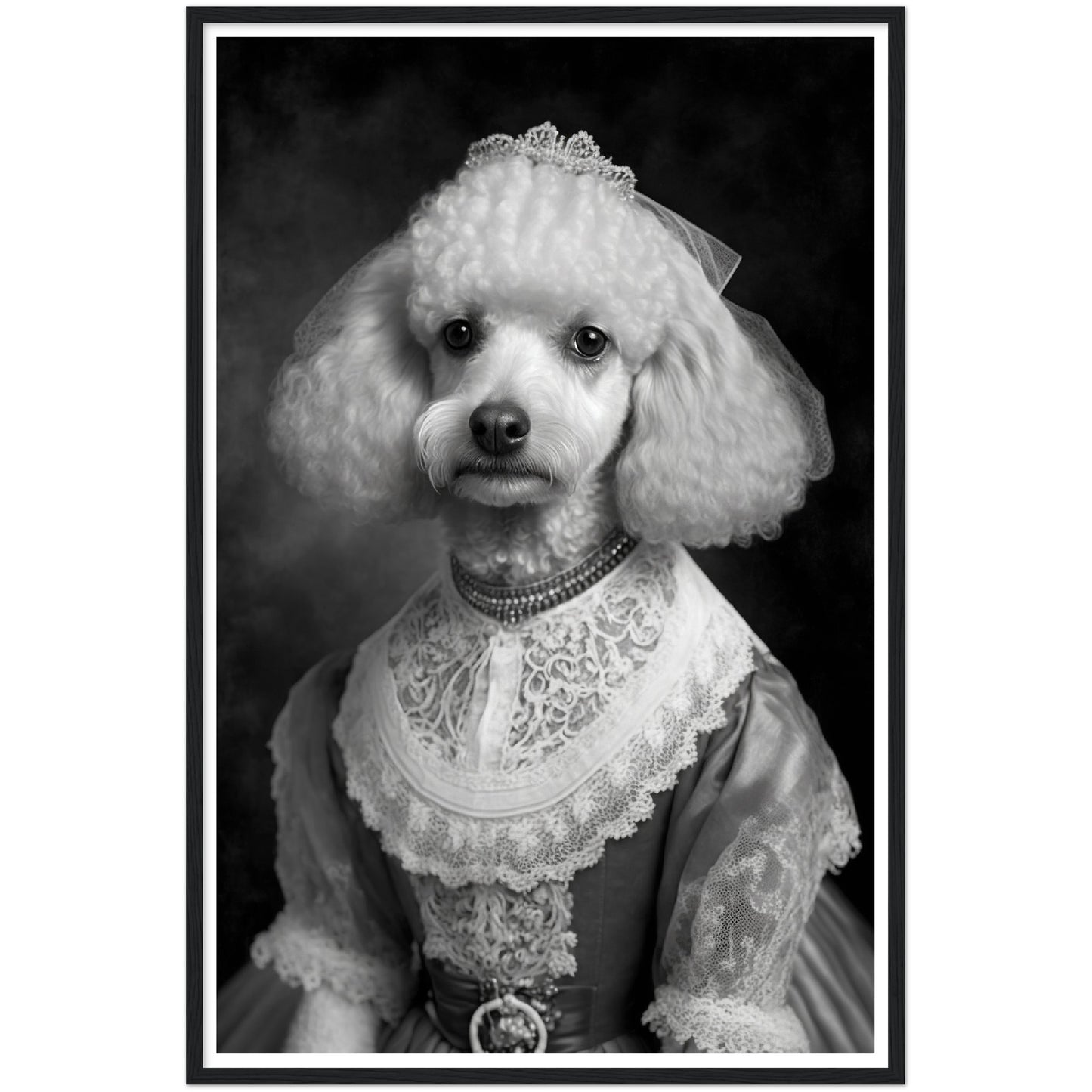 Poodle Bride Victorian Animal Portraiture Wall Art Print