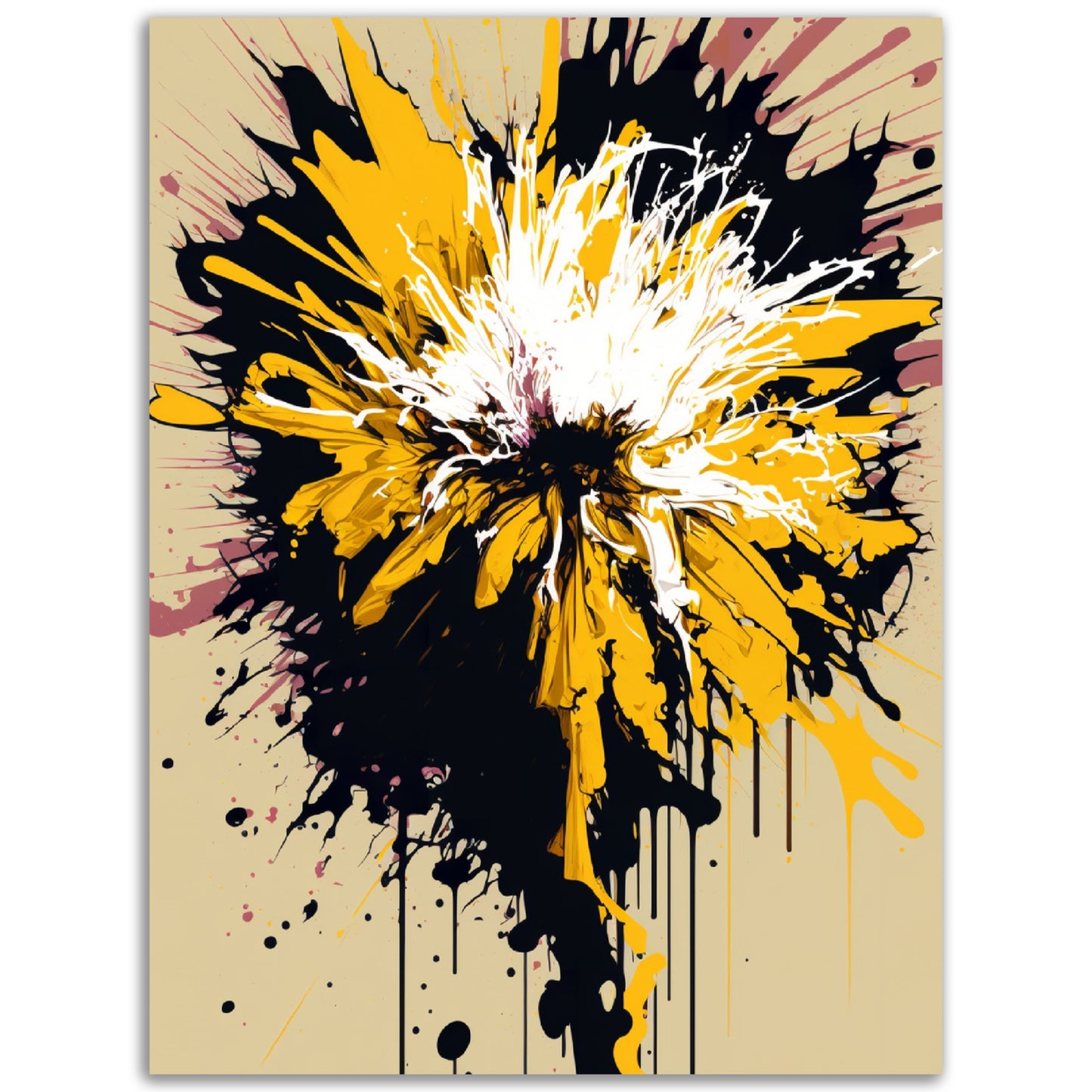 Chrysanthemum Floral Chaos Abstract Flower Wall Art Print