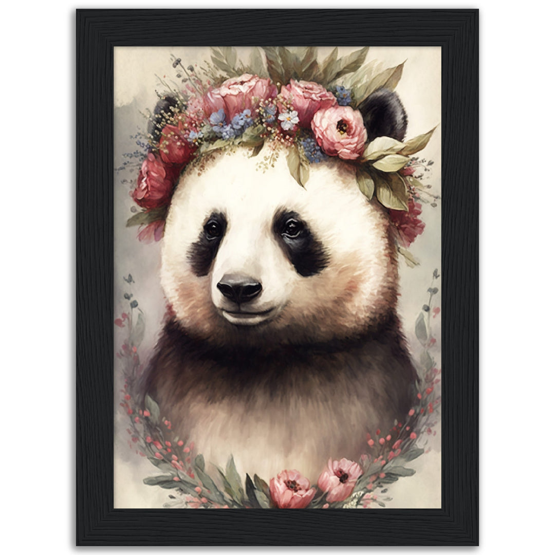 Panda Queen Regency Floral Wall Art Print