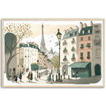 Load image into Gallery viewer, Parisian Street Sketch Wall Art Print