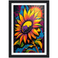 Sunflower Abstract Burst Wall Art Print