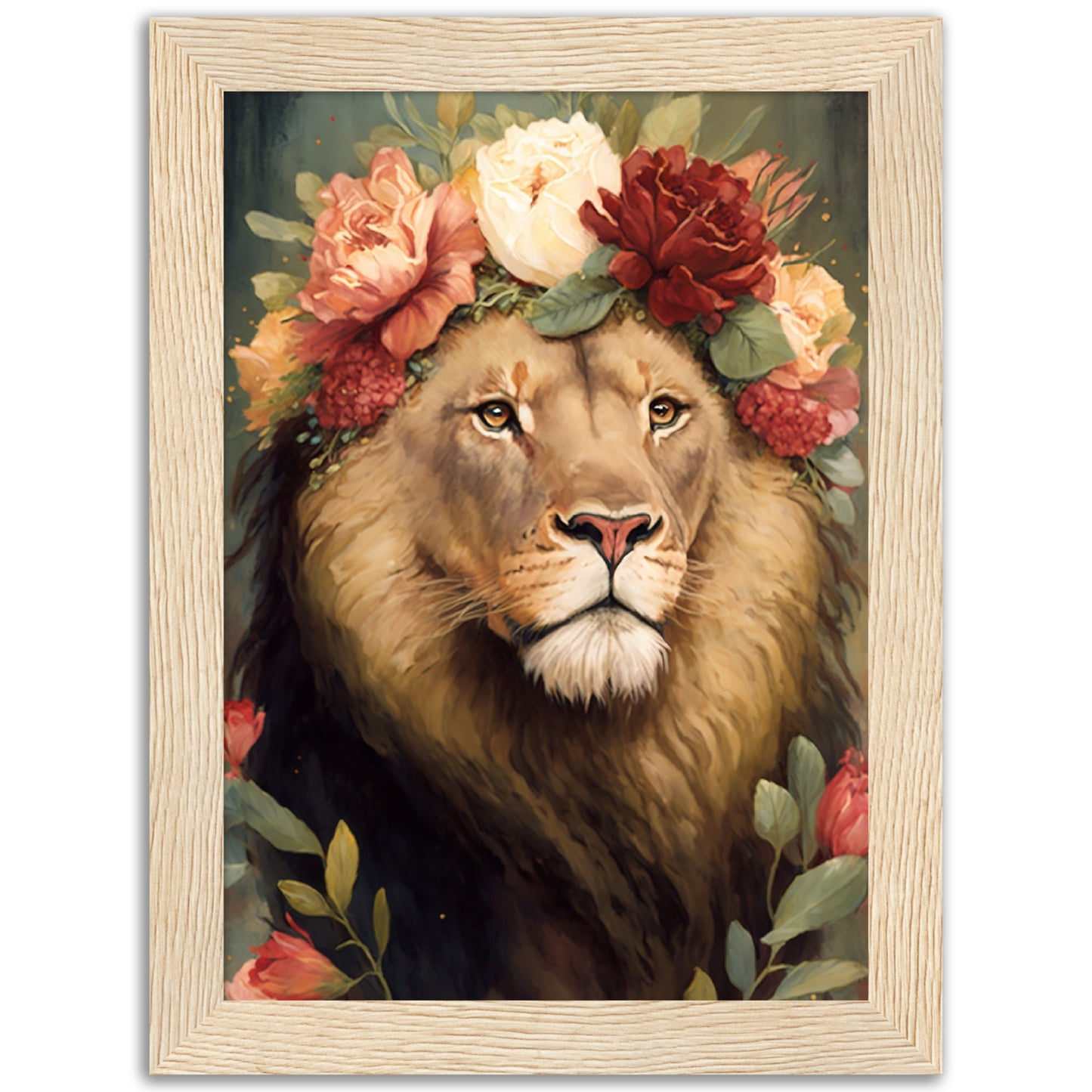 Regency Era Flower Crowned Majestic Lion