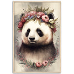 Load image into Gallery viewer, Panda Queen Regency Floral Wall Art Print
