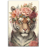 Load image into Gallery viewer, Tiger Queen Floral Regency Wall Art Print
