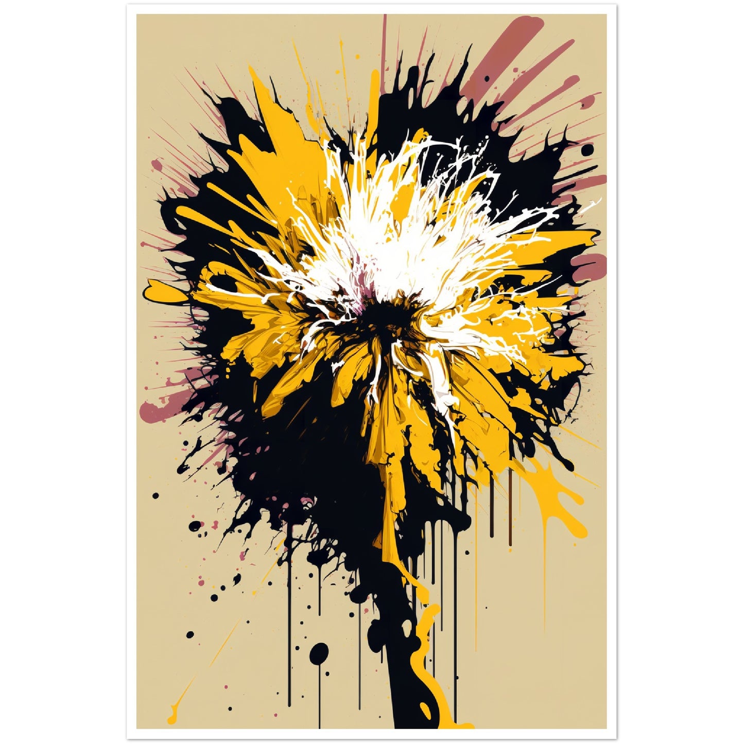 Chrysanthemum Floral Chaos Abstract Flower Wall Art Print