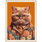 Load image into Gallery viewer, Trendy British Shorthair Cat Illustration Wall Art Print