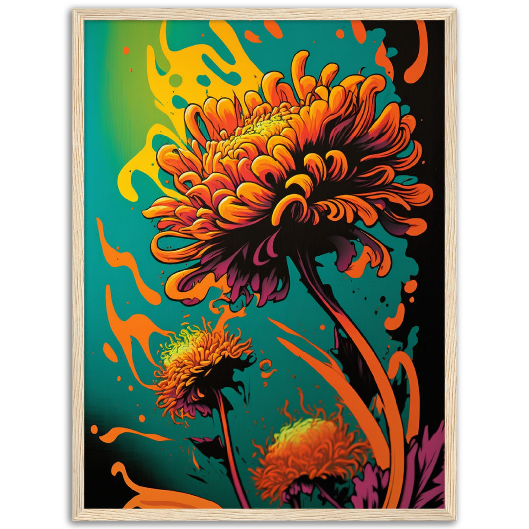 Magical Marigold Abstract Flower Wall Art Print