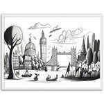 Load image into Gallery viewer, London&#39;s Vibrant Landscape Sketch Wall Art Print
