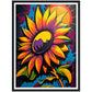 Sunflower Abstract Burst Wall Art Print