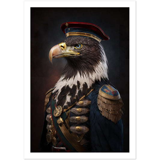 Eagle Wearing Air Force Uniform - Eagle Portraiture Wall Art Print