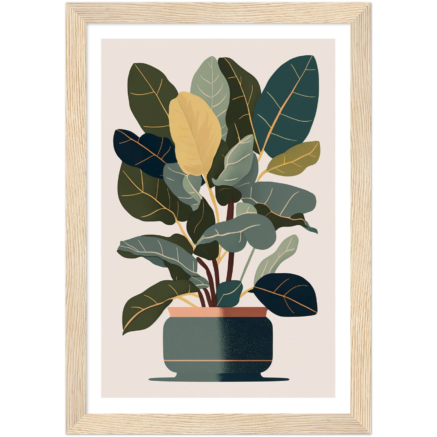 Trendy Rubber Plant Wall Art Print