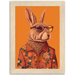 Load image into Gallery viewer, Floral Hipster Rabbit Wall Art Print