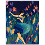 Load image into Gallery viewer, Midnight Garden Dance Blue Tones Wall Art Print