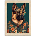 Load image into Gallery viewer, Floral Fashionista German Shepherd Dog Wall Art Print