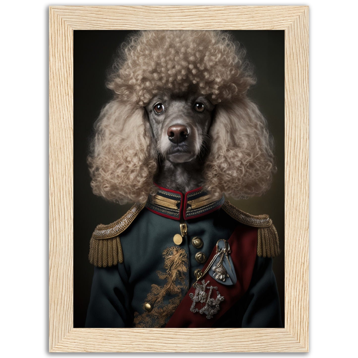 Poodle General Renaissance Animal Portraiture Wall Art Print