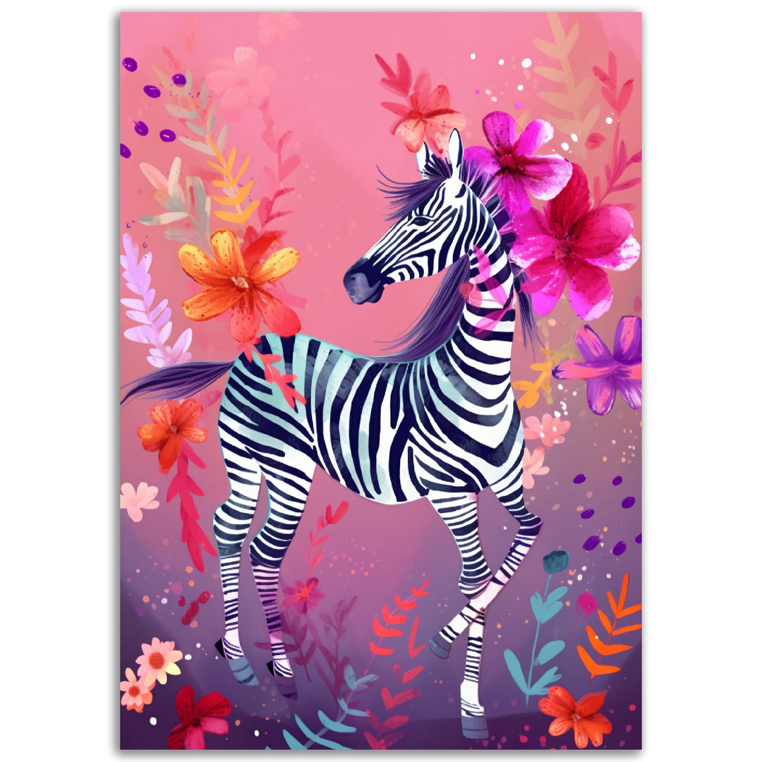 Zebra Fiesta Wall Art Print