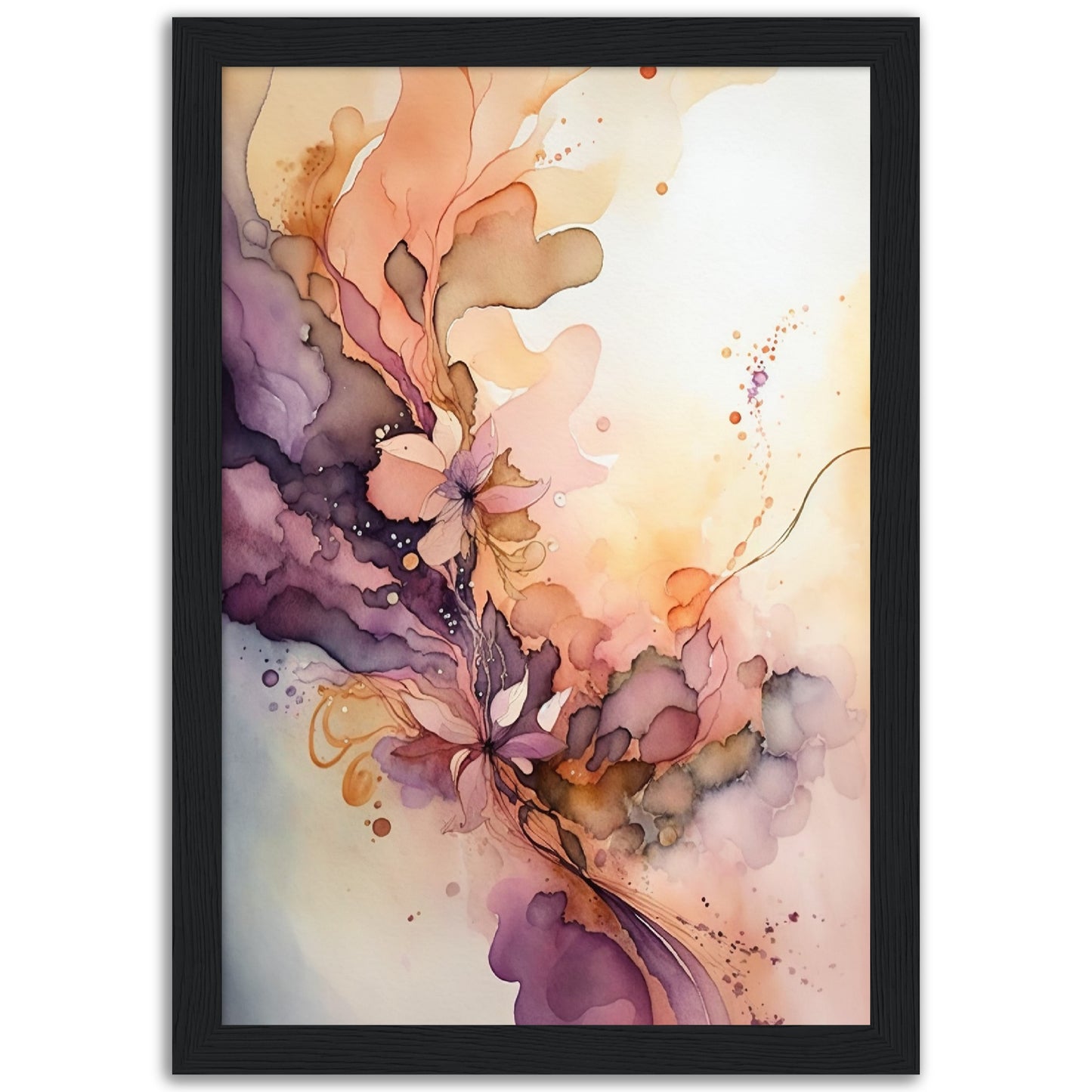 Nature's Chromatic Symphony - Salmon Edition Watercolour Wall Art Print