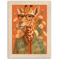 Giraffe Chic Illustration Wall Art Print