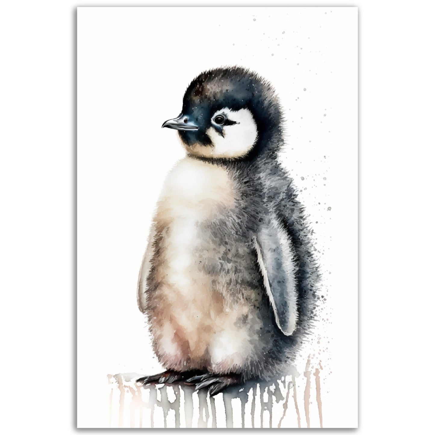 Penguin Fluffy Pal Nursery Wall Art Print