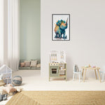 Load image into Gallery viewer, Cute Watercolor Dinosaur Painting Wall Art Print
