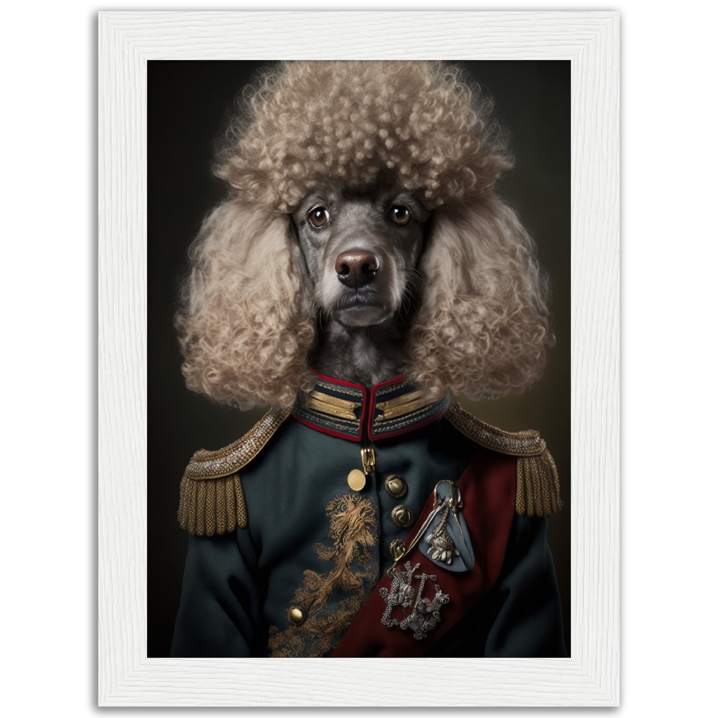 Poodle General Renaissance Animal Portraiture Wall Art Print