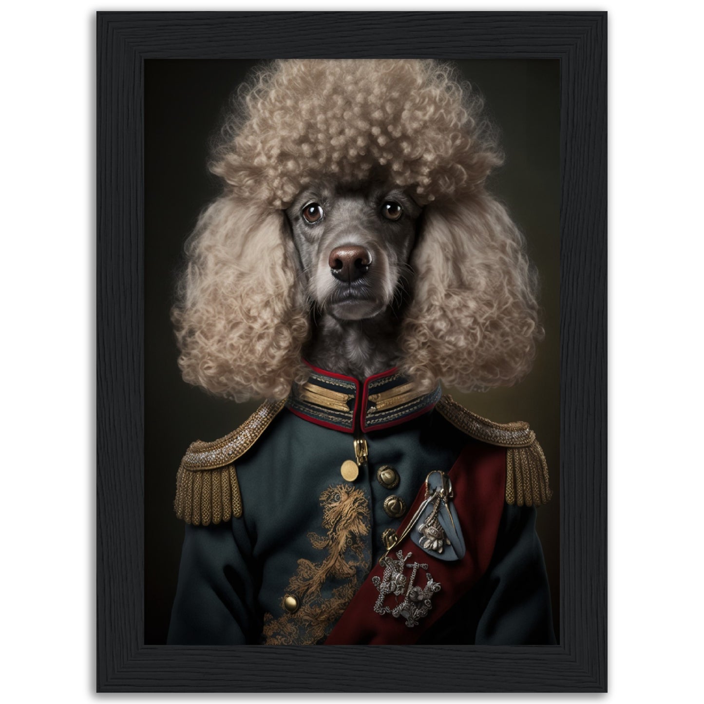 Poodle General Renaissance Animal Portraiture Wall Art Print