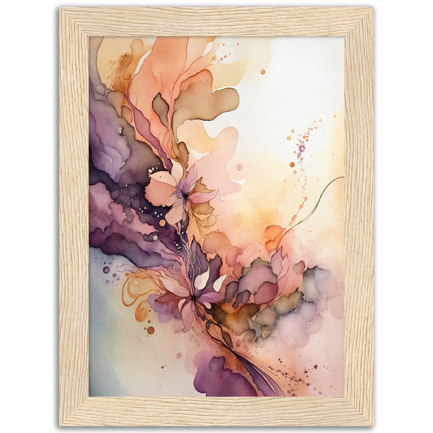 Nature's Chromatic Symphony - Salmon Edition Watercolour Wall Art Print