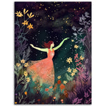 Load image into Gallery viewer, Midnight Garden Dance Purple Tones Wall Art Print
