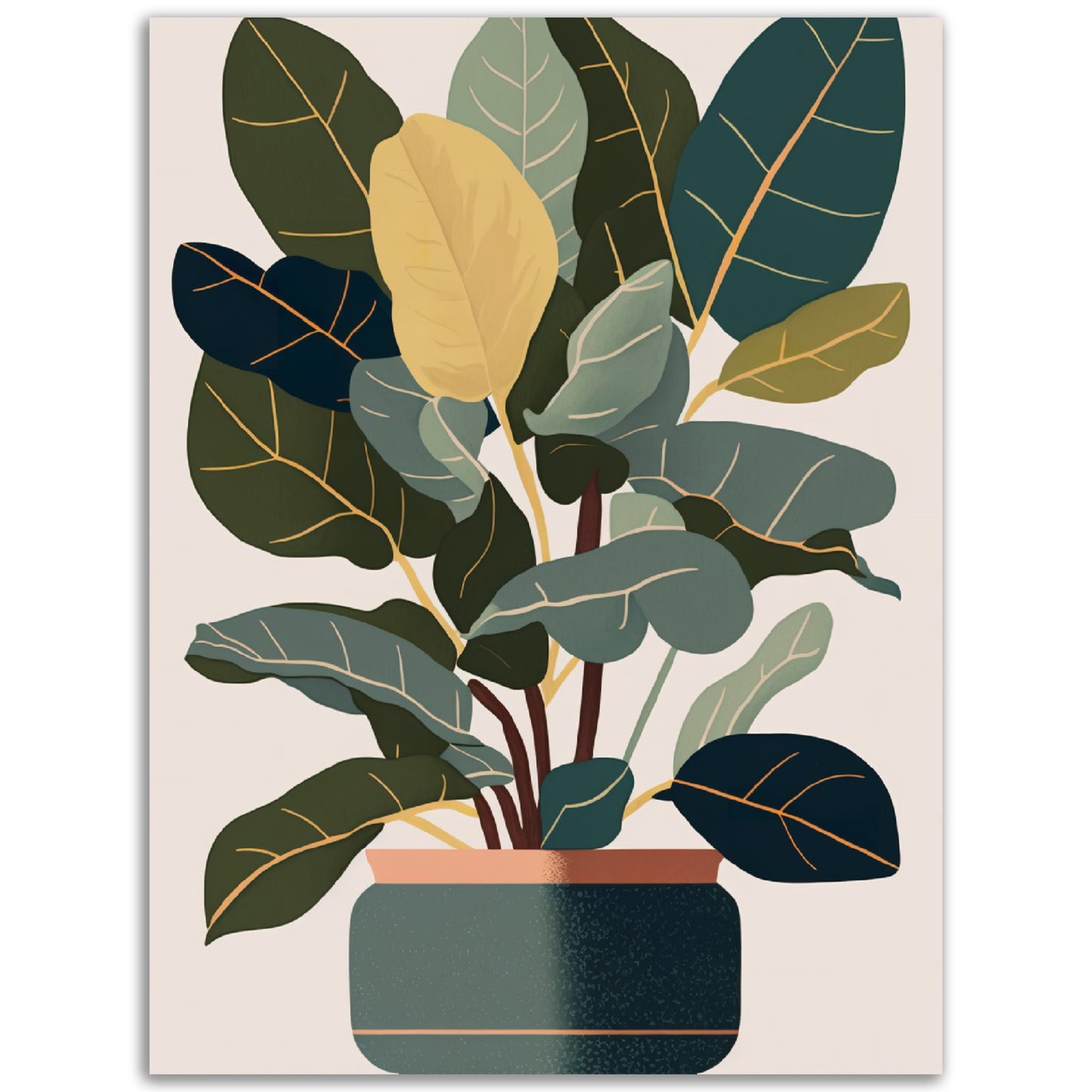 Trendy Rubber Plant Wall Art Print