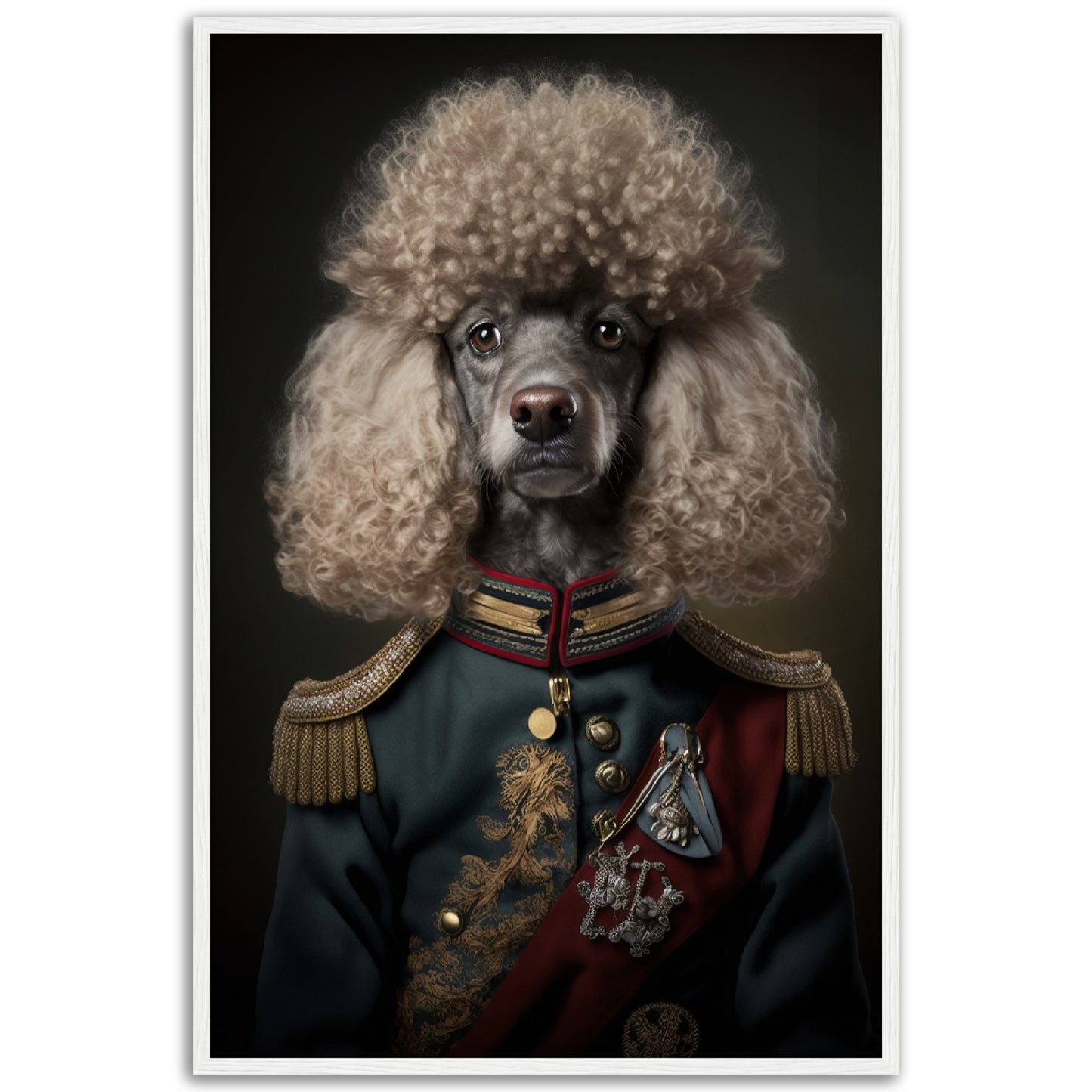 Poodle General Renaissance Animal Portraiture Wall Art Print