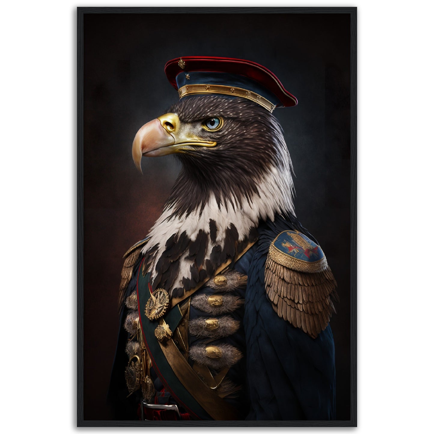 Eagle Wearing Air Force Uniform - Eagle Portraiture Wall Art Print