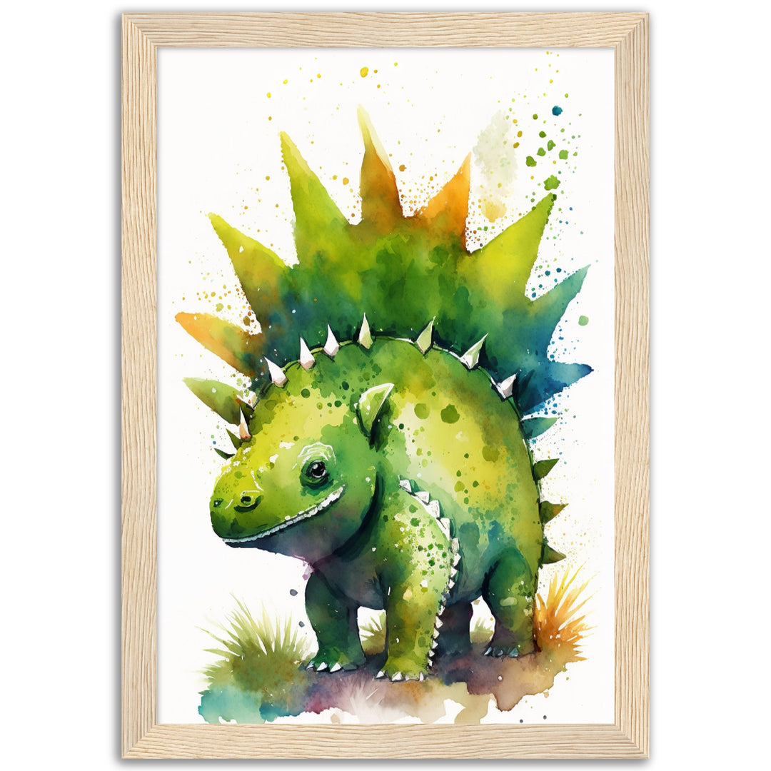 Steggy Dinosaur Nursery Illustration Wall Art Print