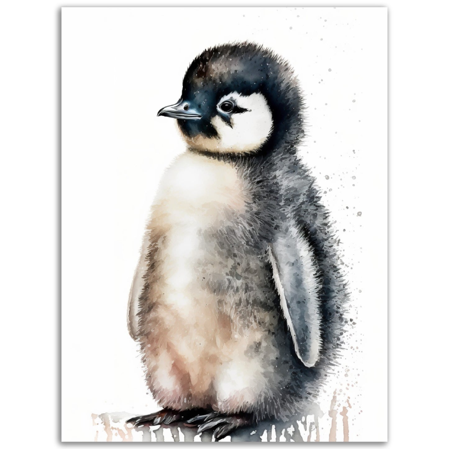 Penguin Fluffy Pal Nursery Wall Art Print