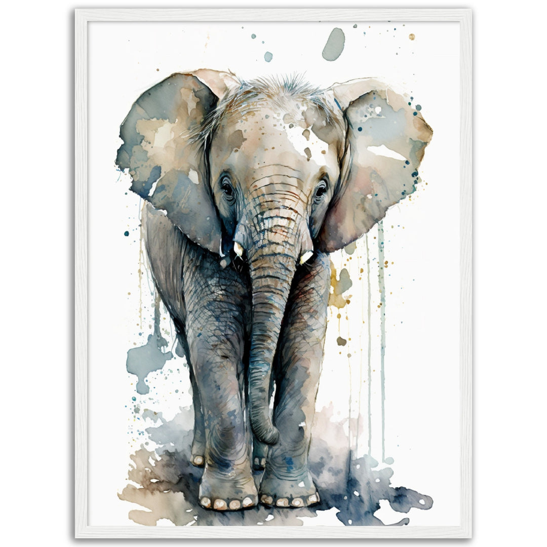 Baby Elephant Painting Wall Art Print