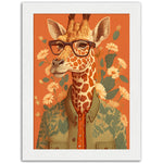 Load image into Gallery viewer, Giraffe Chic Illustration Wall Art Print