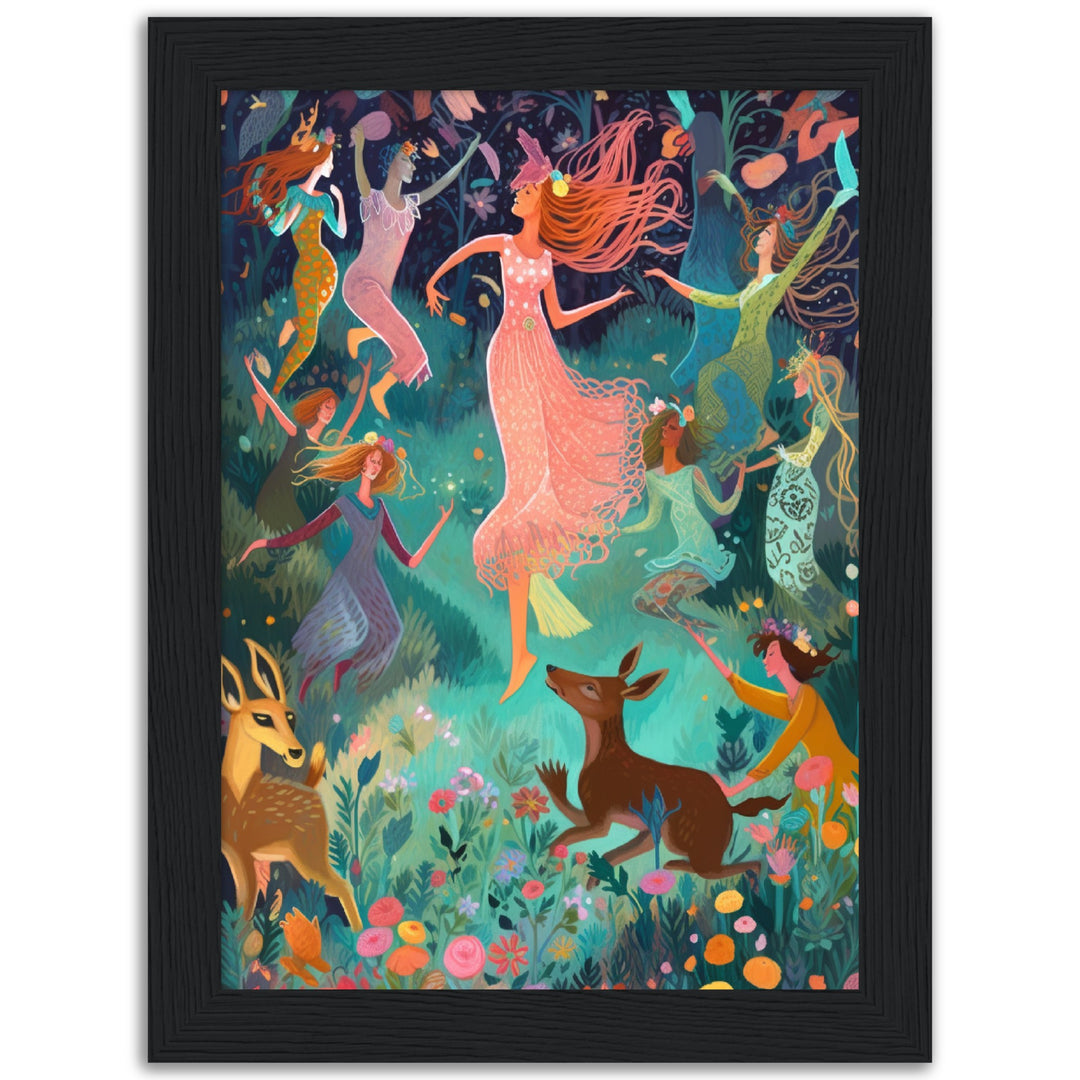 Wild Women Dancing in Nature Wall Art Print