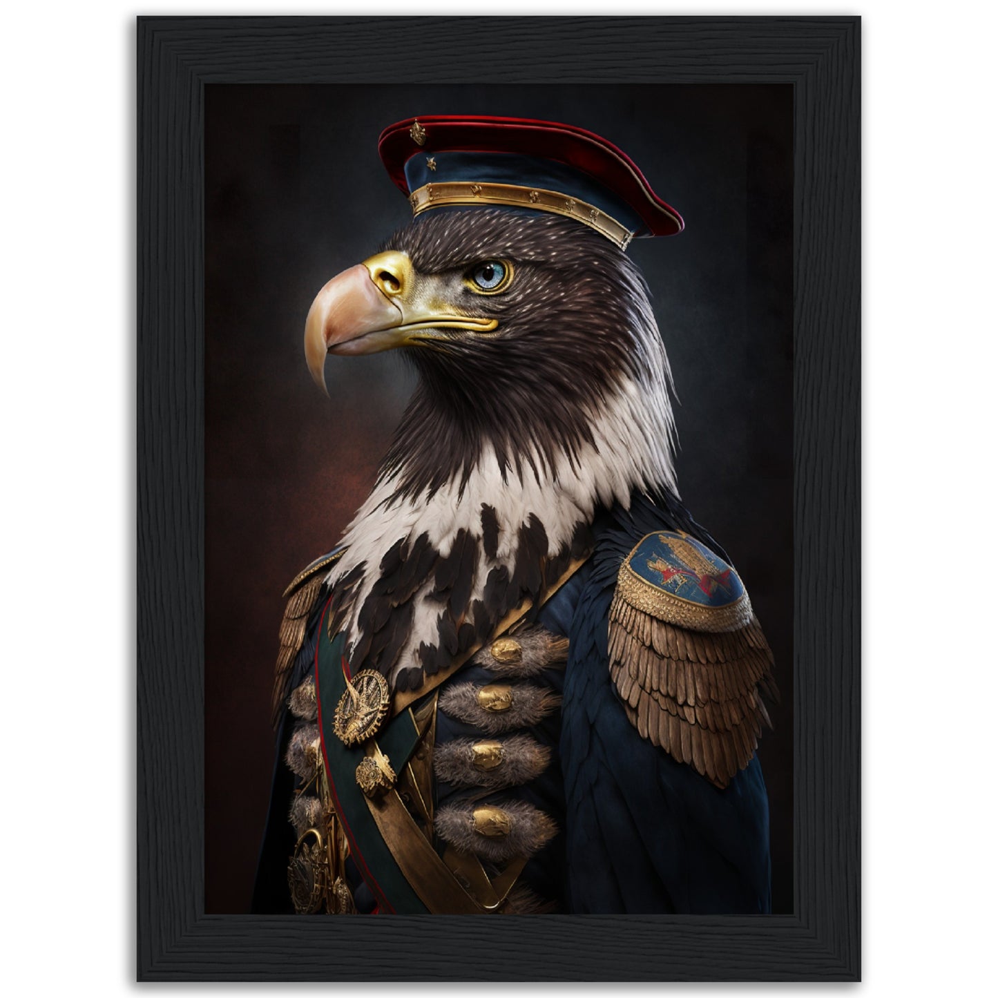 Eagle Wearing Air Force Uniform - Eagle Portraiture Wall Art Print