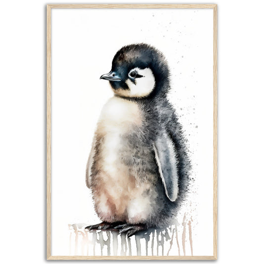 Penguin Fluffy Pal Nursery Wall Art Print