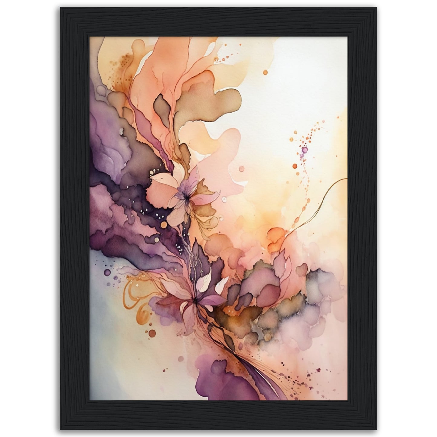 Nature's Chromatic Symphony - Salmon Edition Watercolour Wall Art Print