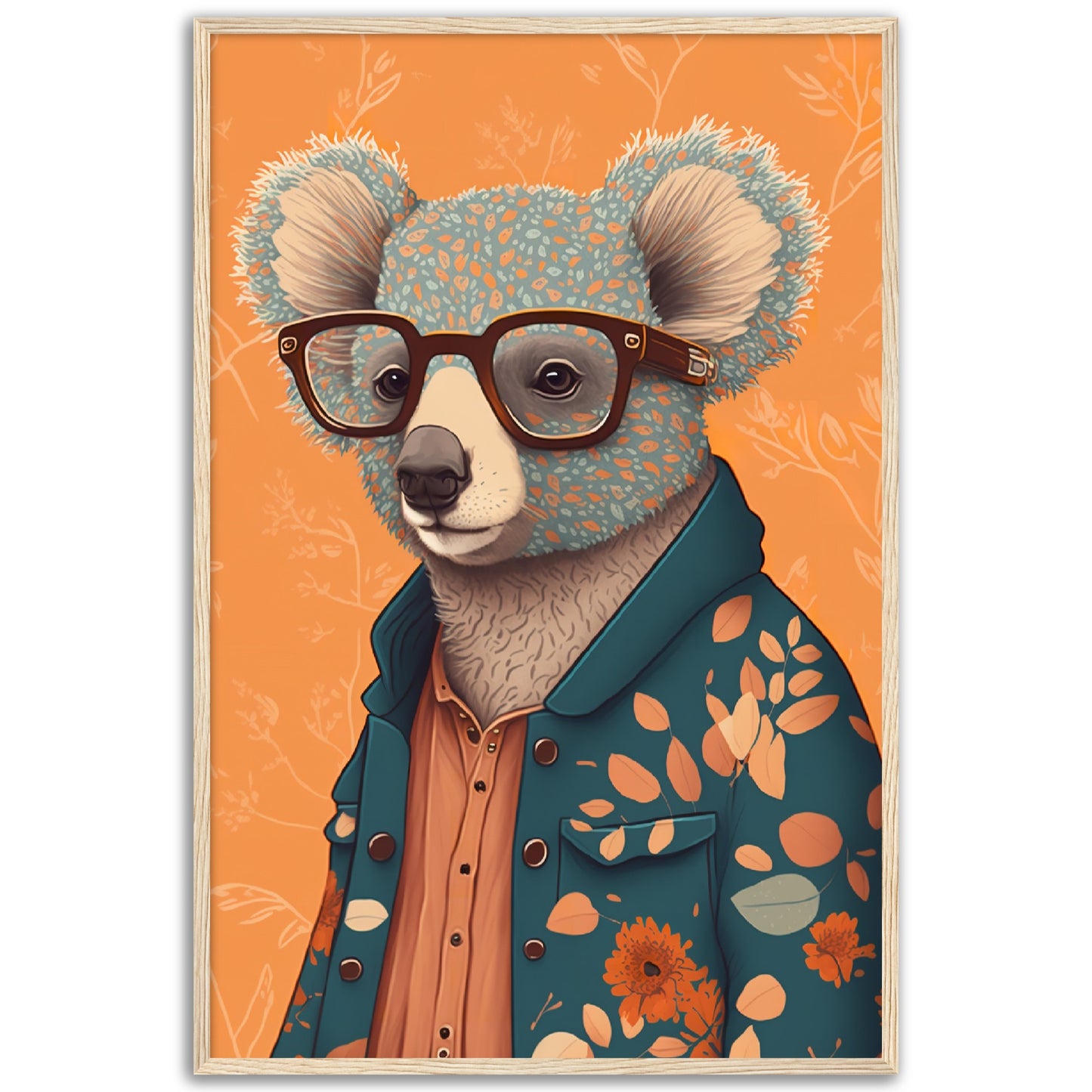 Trendy Koala Illustration Wall Art Print