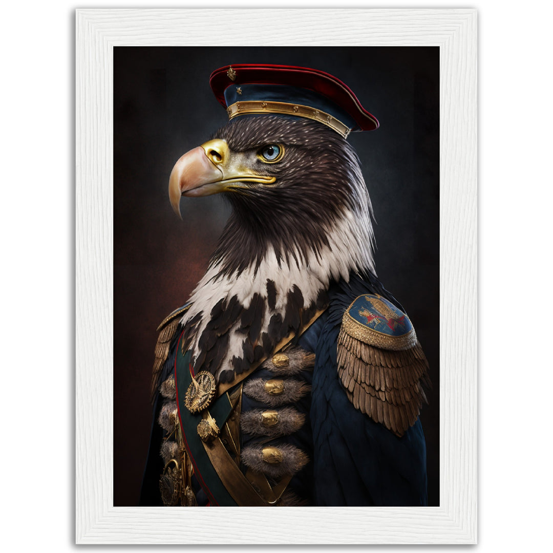 Eagle Wearing Air Force Uniform - Eagle Portraiture Wall Art Print