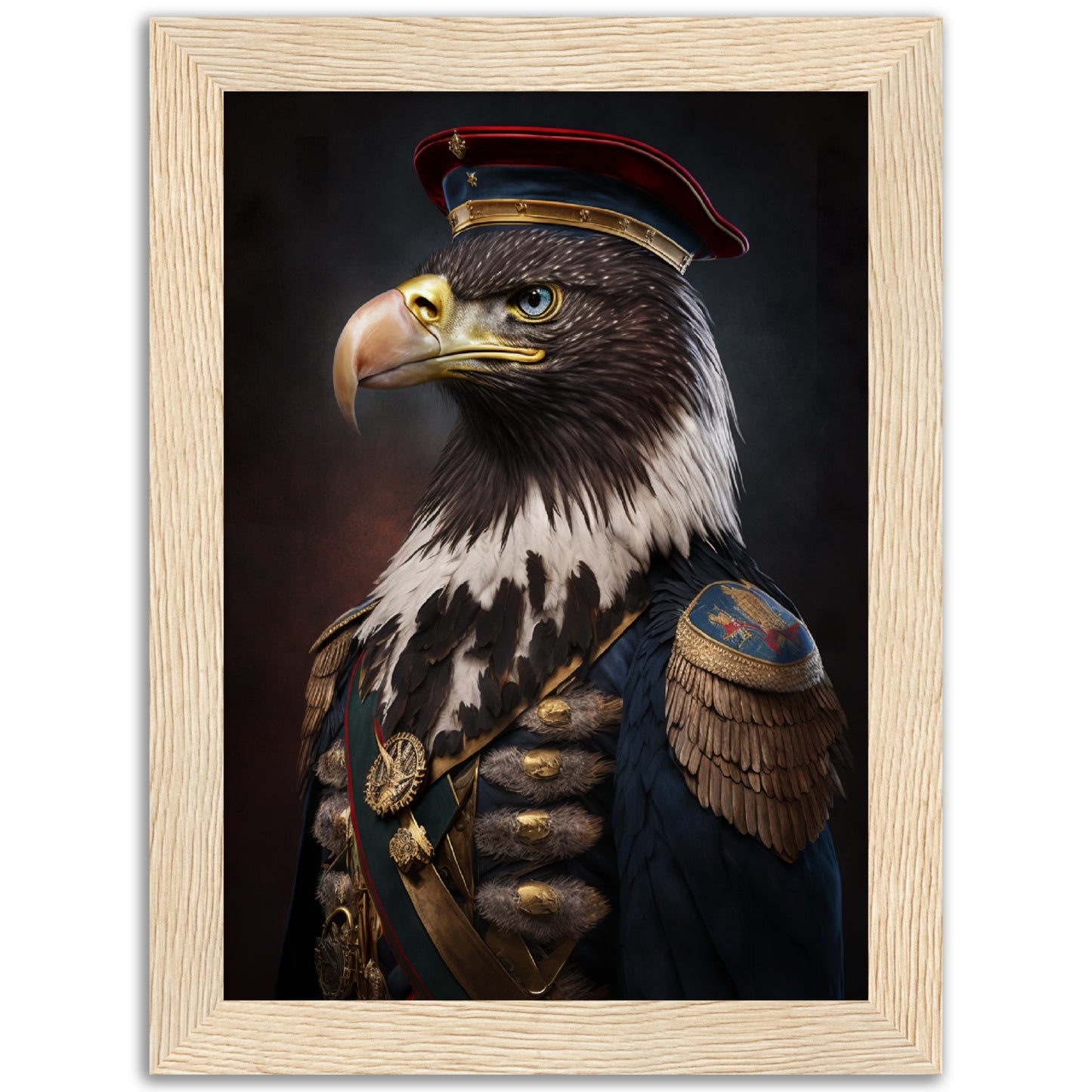 Eagle Wearing Air Force Uniform - Eagle Portraiture Wall Art Print