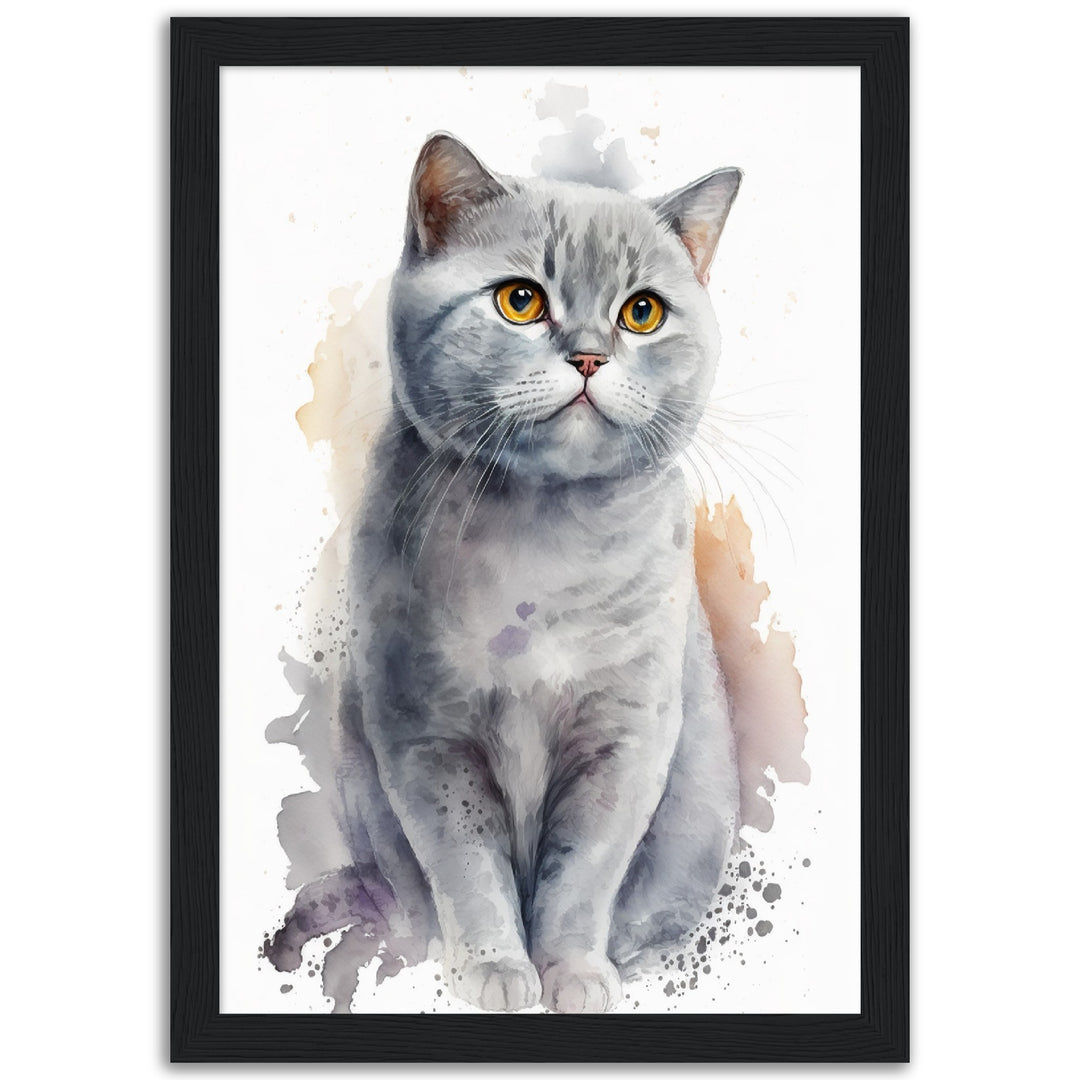 Cute Cat Painting Whisker Wonderland Wall Art Print